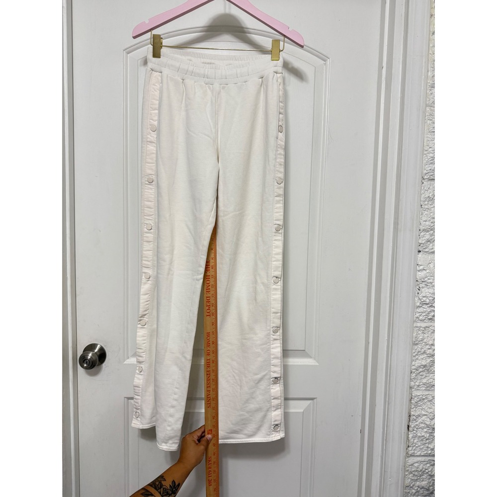 Alo Yoga Courtside Tearaway Snap Pants White Ivory S/M - Picture 4 of 4
